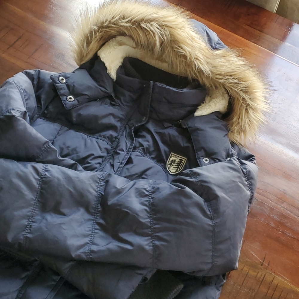 Womens long puffer coat